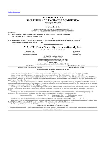 Thumbnail OneSpan 10-K Annual Report 2011