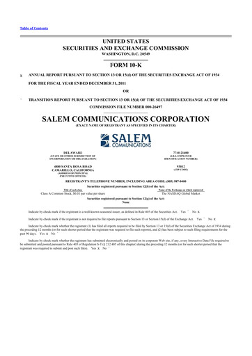 Thumbnail Salem Media Group
 10-K Annual Report 2011