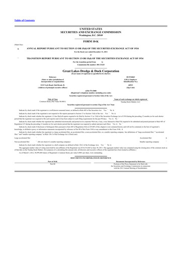 Thumbnail Great Lakes Dredge & Dock Corp. 10-K Annual Report 2011