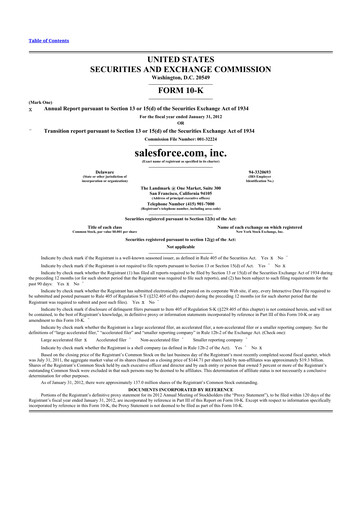 Thumbnail Salesforce 10-K Annual Report 2012