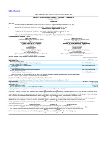 Miniature RELX 20-F Rapport annuel 
