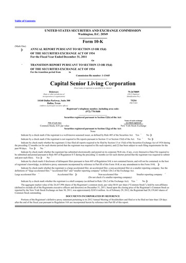 Vorschaubild Sonida Senior Living 10-K Jahresbericht 2011