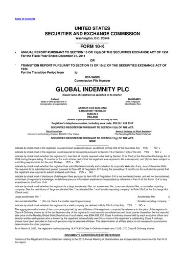 Thumbnail Global Indemnity 10-K Annual Report 2011