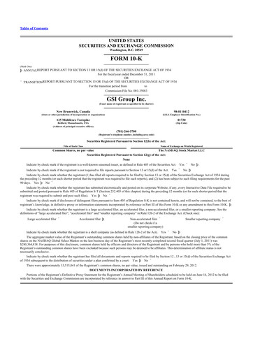 Vorschaubild Novanta 10-K Jahresbericht 2011