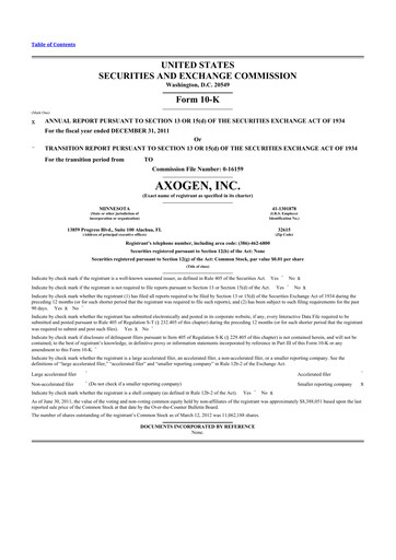 Thumbnail Axogen 10-K Annual Report 2011