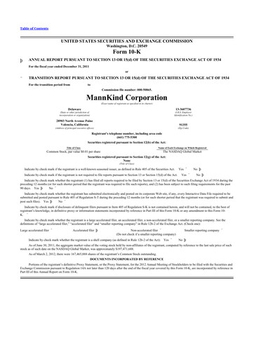 Thumbnail MannKind Corp 10-K Annual Report 2011