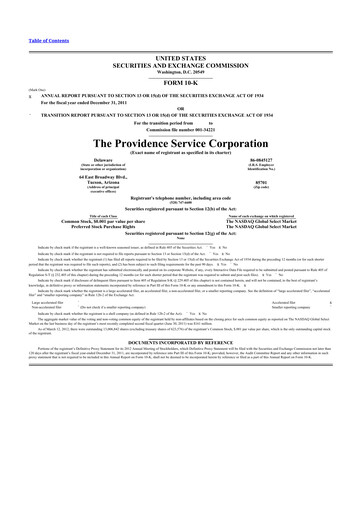 Thumbnail ModivCare 10-K Annual Report 2011