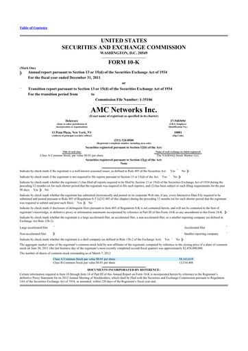 Thumbnail AMC Networks
 10-K Annual Report 2011