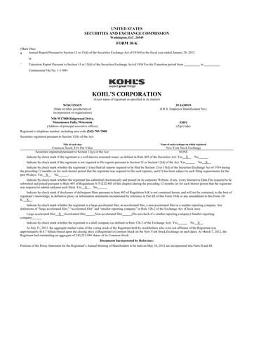 Thumbnail Kohl's
 10-K Annual Report 2011