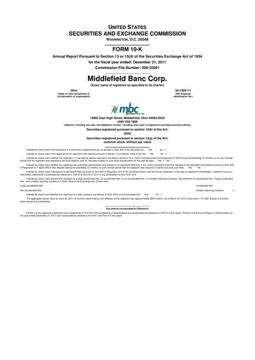 Thumbnail Middlefield Banc
 10-K Annual Report 2011