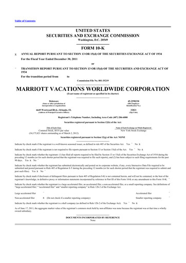 Thumbnail Marriott Vacations Worldwide 10-K Annual Report 2011