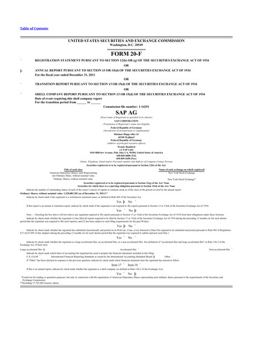 Thumbnail SAP 20-F Annual Report 