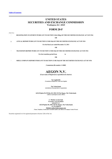 Thumbnail AEGON
 20-F Annual Report 