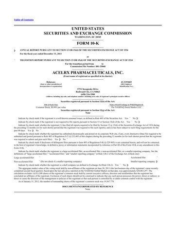 Vorschaubild Talphera 10-K Jahresbericht 2011