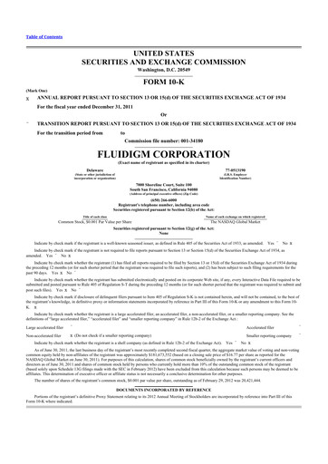 Thumbnail Standard BioTools 10-K Annual Report 2011