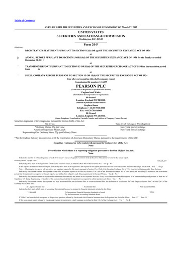 Thumbnail Pearson 20-F Annual Report 