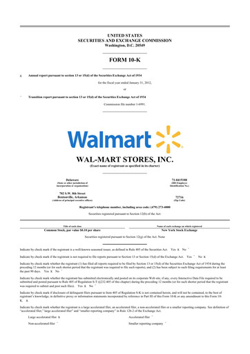 Thumbnail Walmart 10-K Annual Report 2012