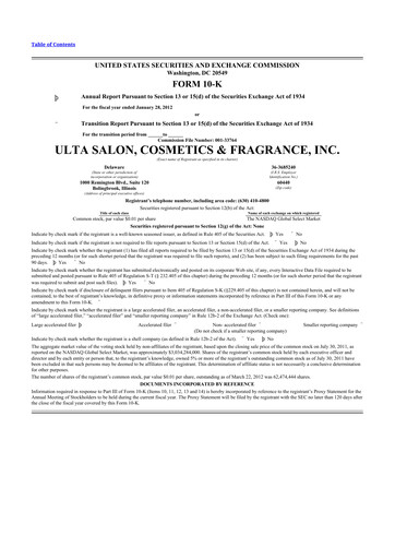 Thumbnail ULTA Beauty
 10-K Annual Report 2012