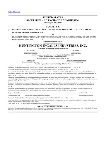 Thumbnail Huntington Ingalls Industries
 10-K Annual Report 2011