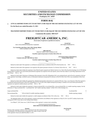 Thumbnail FreightCar America
 10-K Annual Report 2011