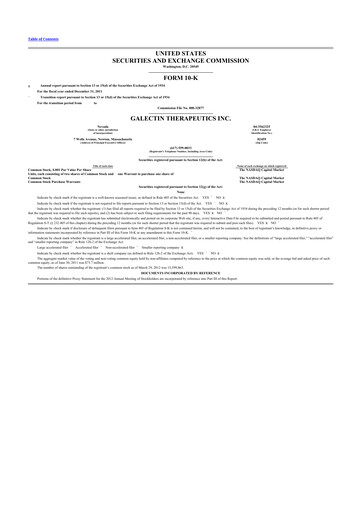 Thumbnail Galectin Therapeutics 10-K Annual Report 2011