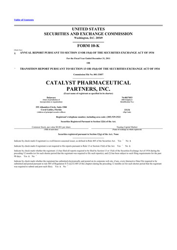 Thumbnail Catalyst Pharmaceuticals 10-K Annual Report 2011