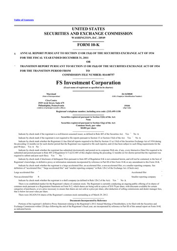 Thumbnail FS KKR Capital
 10-K Annual Report 