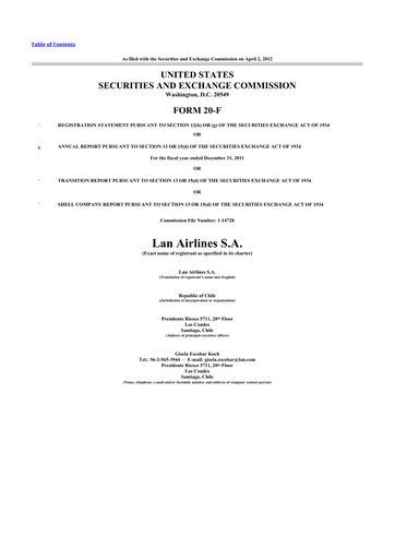 Thumbnail LATAM Airlines  20-F Annual Report 