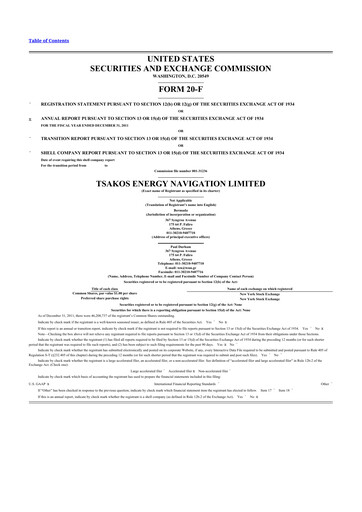 Thumbnail Tsakos Energy Navigation 20-F Annual Report 