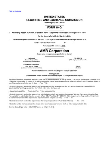 Thumbnail American Airlines 10-Q Quarterly Report FY2012 