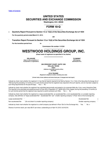 Vorschaubild Westwood Holdings Group 10-Q Quartalsbericht 2012 
