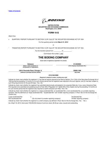 Thumbnail Boeing 10-Q Quarterly Report FY2012 