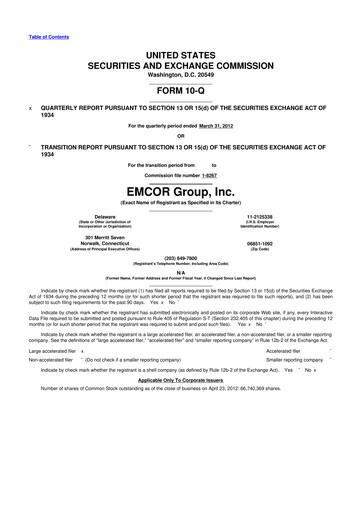 Thumbnail Emcor 10-Q Quarterly Report FY2012 