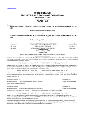 Vorschaubild Dominion Energy 10-Q Quartalsbericht  