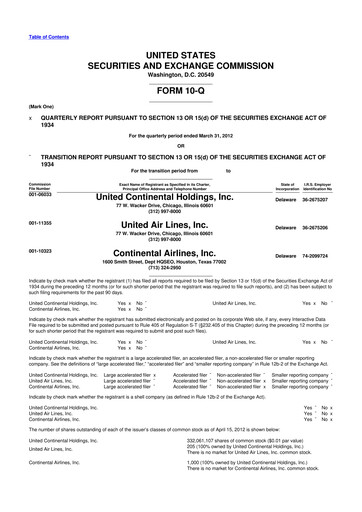 Thumbnail United Airlines Holdings
 10-Q Quarterly Report FY2012 