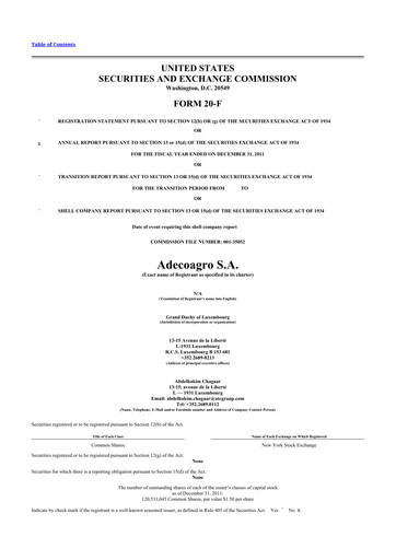 Thumbnail Adecoagro 20-F Annual Report 