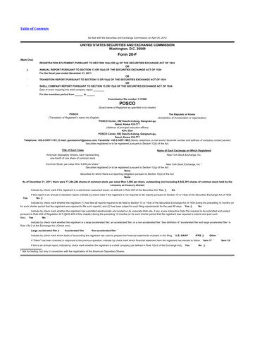 Thumbnail POSCO 20-F Annual Report 