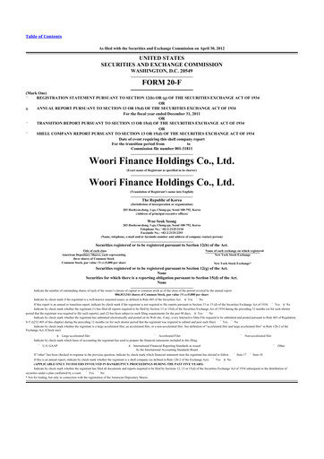 Thumbnail Woori Financial Group 20-F Annual Report 