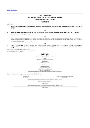 Thumbnail WPP 20-F Annual Report 