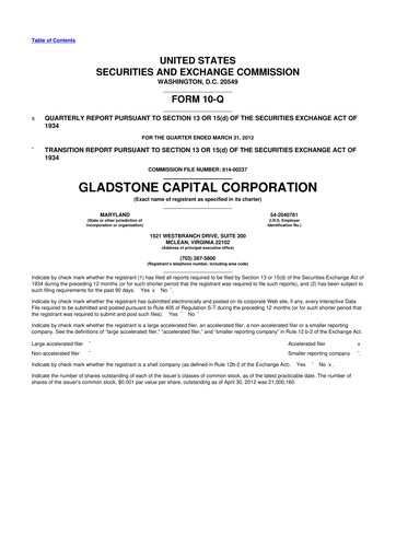 Thumbnail Gladstone Capital Corporation 10-Q Quarterly Report FY 
