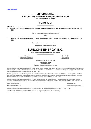 Thumbnail SunCoke Energy
 10-Q Quarterly Report FY2012 