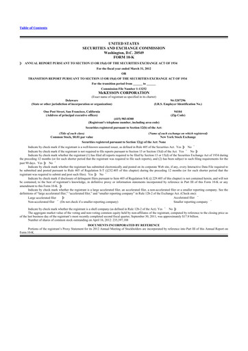 Thumbnail McKesson 10-K Annual Report 2012