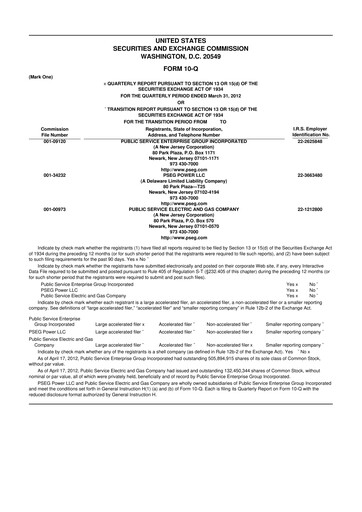 Thumbnail PSEG 10-Q Quarterly Report FY 