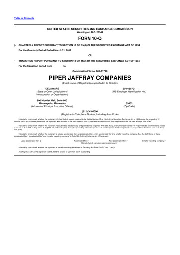 Thumbnail Piper Sandler
 10-Q Quarterly Report FY2012 