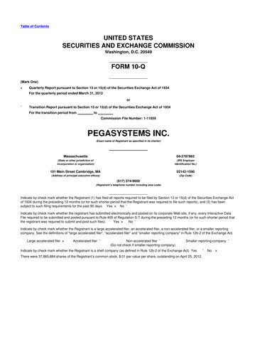 Thumbnail Pegasystems 10-Q Quarterly Report FY2012 
