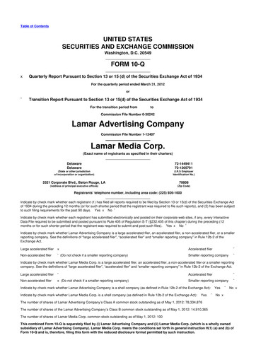 Thumbnail Lamar Advertising 10-Q Quarterly Report FY 