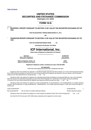 Thumbnail ICF International 10-Q Quarterly Report FY2012 