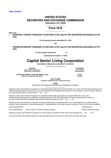 Thumbnail Sonida Senior Living 10-Q Quarterly Report FY2012 