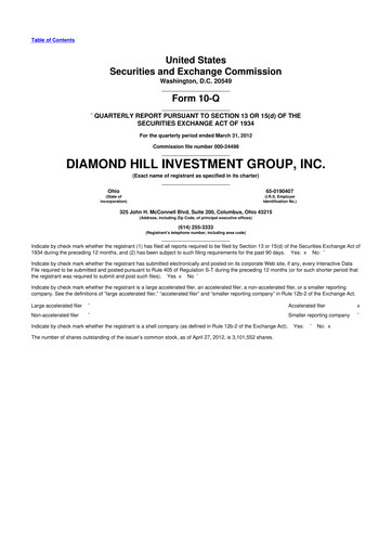 Thumbnail Diamond Hill Investment Group 10-Q Quarterly Report FY2012 