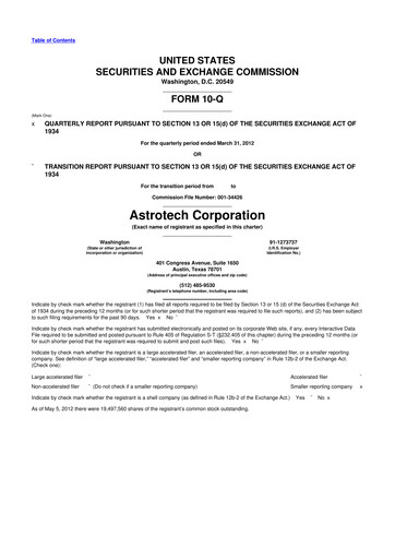 Thumbnail Astrotech 10-Q Quarterly Report FY2012 